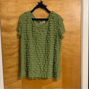 Green Ruffle Blouse